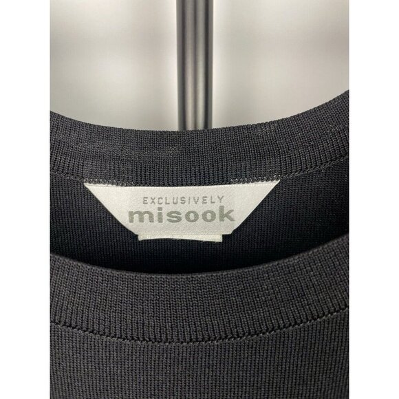 Exclusively Misook Black Knit Double Scoop Neck Split Seam Tank Top Size S - Picture 5 of 5